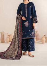 Grace Z-(S902) - Stitched Embroidered 3pc Lawn Dress with Printed Munar Dupatta.
